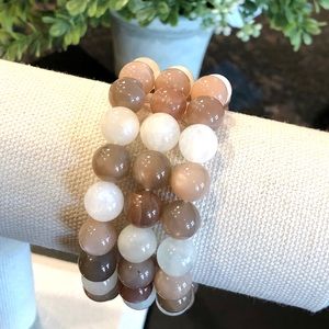COPY - COPY - COPY - 10mm Natural Multi-Color Moonstone Bracelet 7”